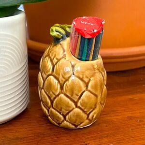 Vintage Enesco Pineapple Toothpick Holder.
